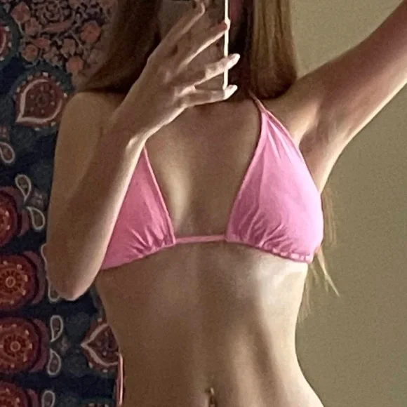 Pink Triangle String Bikini Top - Picture 1 of 2